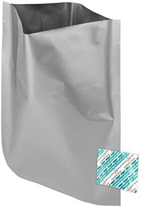 Dry-Packs Mylar Bags and 300cc Oxygen Absorbers for Long Term Food Storage, 10"x14", 1 Gallon , Set of 50, Grey (5010X14OABUND)