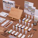 MEEDEN Oil Paint Set - Painting Supplies with Tabletop Easel, Paint Brushes, Palette Knives, Canvases - Artist Painting Kits for Adult