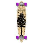 Yocaher Longboard Skateboard Complete Pintail Cruiser 40" x 9" w/BLACKWIDOW Premium Black Grip Tape, Heavy Duty Aluminum Alloy Truck, 71mm Longboard Wheels - in The Pines Natural