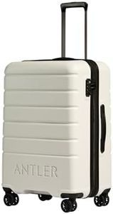 ANTLER - Logo Hard Shell Medium Suitcase - Durable, Lightweight & Expandable, 4 Spinner Wheels - Adjustable Handle, TSA Lock, 68cm - Arctic Grey