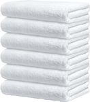 Canadian Linen Basic Economy Small White Bath Towels 22"x44" 6 Pack Soft Absorbent Lightweight Quick Dry Regal Commercial Hospitality Cotton Towels for Gym Yoga Spa Hair Salon Hospital Motel Pool