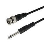 PNGKNYOCN BNC Male to 6.35mm 1/4 Inch Male Audio Cable，6.35mm Mono TS Plug to BNC Plug Bidirection Connector Cable for CCTV DVR Camera Antenna Radio Etc.（3M）