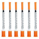 Shudyear 50 Pack 1ml 0.3x13mm Syringe 30G, Plastic Multiple Uses Measuring Tools, 1ml Syringes With Cap, dispensing measuring tool, laboratory accessories, individually sealed packaging (50)