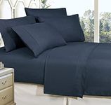 Celine Linen Best, Softest, Coziest Bed Sheets Ever! 1800 Thread Count Egyptian Quality Wrinkle-Resistant 4-Piece Sheet Set with Deep Pockets 100% Hypoallergenic, King Navy Blue