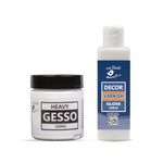 Little Birdie Heavy Gesso 100ml Bottle and Decor Varnish Gloss 100ml Bottle