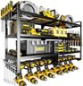 POKIPO Large Power Tool Organizer Wall Mount,4 Layers Heavy Duty Metal Loads 400lbs,Power Tool Shelf Battery Storage with 8 Cordless Drill Holder,Utility Racks for Garage Workshop