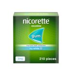 Nicorette Icy White 2mg Gum (210 Pieces), Discreet and Fast-Acting, Stop Smoking Aid to Help You Quit For Good, Nicotine Gum With Teeth Whitening Properties