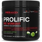 PEScience Prolific Energy Pre Workout – L Citrulline for Nitric Oxide, Rhodiola & CDP Choline Nootropic for Focus – Preworkout for Men & Women – 40 Scoops, Sour Green Apple