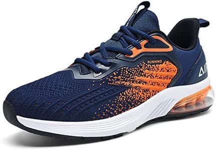 Autper Mens Air Athletic Running Tennis Shoes Lightweight Sport Gym Jogging Walking Sneakers US 6.5-US12.5, Orangeblue, 10.5