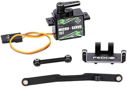 FEDCO SCX24 Servo Upgrade 12g Metal Gear Servo with 15T Servo Mount and Steering Link for Axial SCX24 Upgrade Parts Bronco C10 Deadbolt GX470 1/24 RC Crawler