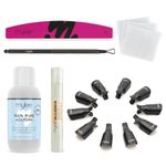 Mylee Take Off Ultimate Nail Gel Polish Removal Kit, Complete Set for Quick, Hassle-Free & Salon-Quality Results, Includes Acetone, Reusable Clips, Nail Wipes, Nail File, Cuticle Oil Pen & Gel Scraper