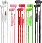 VPB V1 Headphones with Remote & Microphone, in Ear Earphone Stereo Sound Noise Isolating Tangle Free for iOS and Android Smartphones, Laptops, Gaming (Mixed Color 5p)