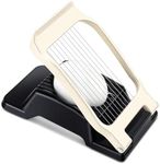 Yuzxaun Egg Slicer - Stainless Steel Wire & Aluminium Heavy Duty Cutter, Dishwasher Safe for Eggs & Soft Fruits, Black & White