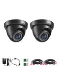 ZOSI 2 Pack 1080P HD TVI Security Camera Outdoor 80ft Night Vision, IP66 Weatherproof, Motion Detection, 2MP CCTV Surveillance Dome Cameras (Black)