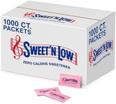 Sweet'N Low Zero Calorie Sweetener Packets, 1000 Ct, Kosher & Gluten Free, Low Glycemic Index, Individual Tea and Coffee Sweetener Packets