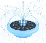 Postlucky 3.5W Solar Bird Bath Fountain Pump RGB Color LED Lights Solar Powered Water Fountain with 6 Nozzle IP66 Waterproof Floating Solar Fountain Pump for Bird Bath Outdoor Pool Garden Pond