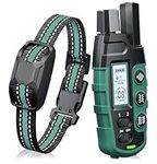 Dog Training Collar with 3300Ft Remote Range, 3 Training Modes Sound/Vibration/Strong Vibration, Security Lock IP67 Waterproof & Rechargeable, Anti Barking Collar for Large Medium Small Dogs (GREEN)