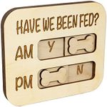 JennyGems Dog Feeding Reminder, Have We been Fed, Dog Feeding Magnet, Feed Tracker AM PM, Wooden Reminder Slider for Fridge, Made in USA