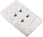 Network Wall Plate 4 Port Gang for CAT6 LAN RJ45 8P8C Cable Plug to Plug