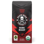 Death Wish Coffee, Organic and Fair Trade Dark Roast Ground Coffee, 16 oz