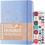 Legend Hourly Schedule Planner PRO Dated Jan 2025-Jan 2026 – Deluxe Weekly & Daily Organizer with Time Slots. Appointment Book Journal for Work & Time Management, A4 Hardcover, Periwinkle