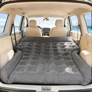 Car Air Mattress - Full Size SUV Air Bed Inflatable Mattress for MPV Truck RV Van Trunk, 185x140x20 cm Thickened with 2 Pillows, Universal Camping Bed Sleeping Mat for Car Travel Tent (Grey)