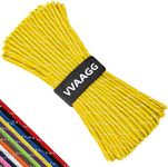 VVAAGG Reflective Paracord Rope 100FT, 7 Strand Nylon para Cord Lanyard Utility 550 Parachute Cord, 4mm Thin Tent Rope for Outdoor Camping Hiking (Yellow)