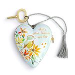 DEMDACO Yellow Floral Peewee Bird 3.5 x 3.5 Resin Stone Musical Art Heart Token Plays That's What Friends are for
