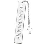 JMIMO Religious Gifts Christian Inspirational Bookmark for Family Friends Sobriety Quote Keyring Gift Birthday Religious Recovery Present God Grant Me The Serenity Prayer