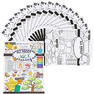 Fun Express All About Me Posters for Kids - 30 Color Your Own Star Posters - DIY School Classroom, Daycare, Preschool, Kindergarten Activities VBS 2026
