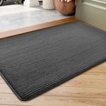 COLOR&GEOMETRY Door Matts Indoor 50x80 cm, Thin Indoor Door Mat Washable, Dirt Trapper Doormats Inside Non Slip, Absorbent Indoor Mats for Front Door/Back Door/Muddy Paws, Barrier Mat (Dark Grey)