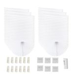 6PCS Temporary Blinds for Windows,Paper Blinds No Drill Blinds Stick On，Temporary Blackout Blinds Pleated Shades Curtains,Light Filtering Privacy Protection,Quick Fix Easy to Install,91*160 CM,White