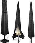 Patio Umbrella Cover, 420D Oxford Heavy Duty Waterproof Parasol Umbrella Covers with Zipper and Telescopic Rod for 7ft to 11 ft Outdoor Garden Table Umbrella Covers (Straight Cover)