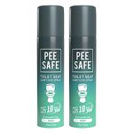 Pee Safe Toilet Seat Sanitizer Spray (75ml - Pack Of 2) - Mint| Reduces The Risk Of UTI & Other Infections | Protects From 99.9% Germs & Travel Friendly | Anti Odour, Deodorizer