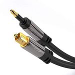 Mini-TOSLINK optical audio cable with signal protection – 3m (Mini-TOSLINK to TOSLINK, digital S/PDIF cable/fibre optic cable for soundbars, stereo systems/amps, Hi-Fi) by CableDirect