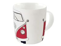 BRISA VW Collection - Volkswagen Large Ceramic Coffee-Tea-Cappuccino Mug Cup in T1 Bus Design (370 ml/12.5 fl oz) (Red)