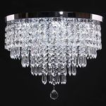 CXGLEAMING 19.7" Modern Chandelier LED Crystal Ceiling Light Fittings 5-Tier Raindrop Pendant Light Fitting Ceiling Flush Chandelier for Kitchen Living Room Bedroom Dining Hallway(17 Lights)