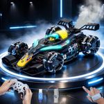 VikriDA RC 4x4 Formula F1 Drift Smoke Car Toy | 1:14 Scale 2.4Ghz Hand Sensor Gesture Control Sports Racing Car 360° Rotation 3 Lights Music Spin Stunt Remote Control Cars.