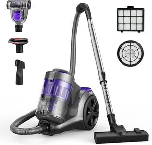 Aspiron Canister Vacuum Cleaner, 1400W Bagless Vacuum Cleaner, Multi-Cyclonic Filtration, 2 Anti-Allergen HEPA Filters, 3.5QT Dust Cup, 4 Tools, Corded Vacuum for Hard Floor, Carpets, Pet Hair, Purple