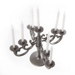 West5Products Posh Candelabra Style Ornate Cake Candle Holder & Candles - Silver