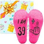 ZENO 40th Birthday Gifts for Women – Funny Socks for 39+ Year Old, Hilarious 40 Year Old Birthday Gift for Women, Fun I Am 39+ Women Socks Funny