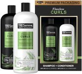 TRESemmé Flawless Curls Shampoo and Conditioner Set, Curly Hair Products with Coconut Oil Leaves Curls Defined, Sulfate Free, Frizz Free, 28 Fl Oz Ea