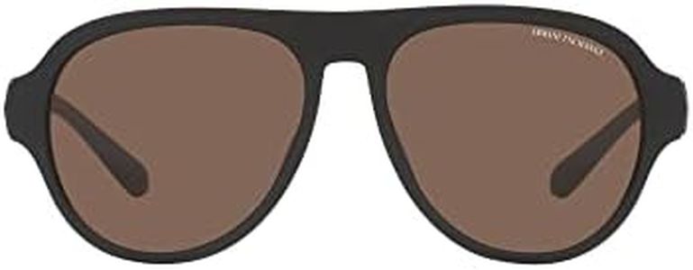 A|X Armani Exchange Occhiali da sole da uomo Ax4126su Universal Fit, Nero opaco/Marrone scuro, 58 mm