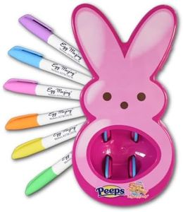 The Eggmazing Egg Decorator - Peeps Bunny - Arts and Craft Set Includes 6 Colorful Quick Drying, Non-Toxic Markers (Pink), Ages 3 and Up