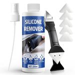 Ganbaro 200ml Silicone Sealant Remover, Adhesive Remover Spray, 5-in-1 Caulk Finishing & Silicone Remover Tool with Scraper for Bathroom, Kitchen, Tiles, Tape, Labels, Silicone, Grease, Gum and Wax