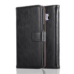 cadorabo Book Case works with Samsung Galaxy S6 EDGE in GRAPHITE BLACK - with Magnetic Closure, Stand Function and Card Slot - Wallet Etui Cover Pouch PU Leather Flip