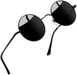 Joopin Small Round Sunglasses Circle Hippie Sun Glasses Polarized UV Protection Trendy Circular Black Shades for Women Men Halloween Costume