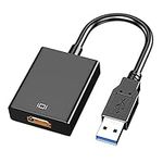 USB to HDMI Adapter, USB 3.0/2.0 to HDMI 1080P Full HD Video Audio Multi Monitor Converter Adaptor for PC Laptop Projector HDTV Compatible with Windows XP 7/8/8.1/10 (NO MAC & VISTA)