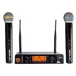 Nady DW-22 Dual Digital Wireless Handheld Microphone System – Dual Fixed UHF Frequency – Ultra-Low Latency with QPSK Modulation - Dual XLR and Mixed ¼” outputs