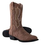 Canyon Trails Classic Cowboy Boots for Men - Footwear with Traditional Round Toe Men's Western Boots with Embroidery - Outdoor Water Repellent Durable Boots, Brown, 10